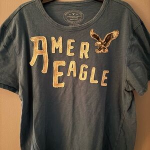 American Eagle Blue Athletic Fit Tee